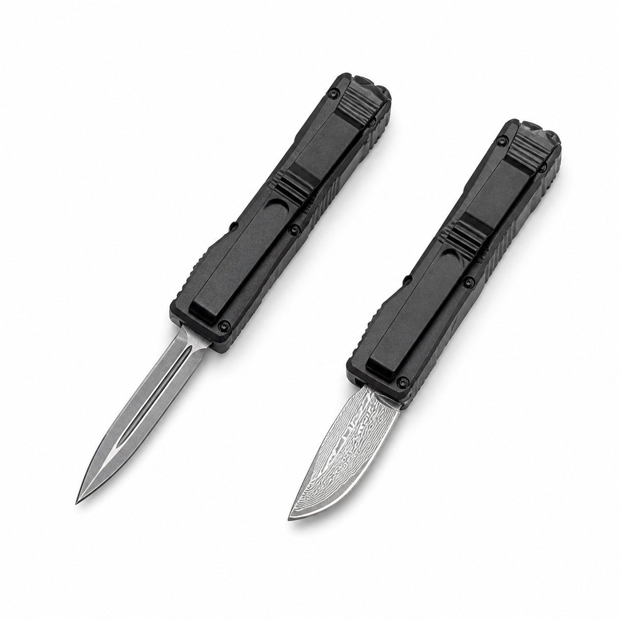 Minilong Damascus OTF Knife